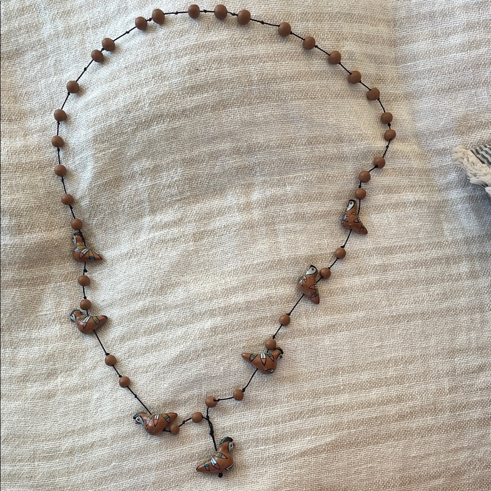 Handcrafted Beaded Bird Necklace